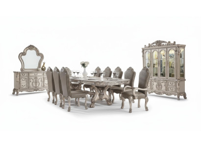 Esszimmer Komplette Garnitur Tisch Anrichte 10x Stuhl Set Vitrine Barock 14tlg.