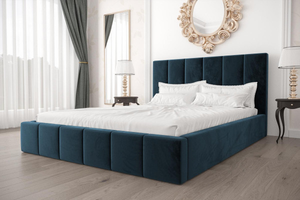 Doppelbett Luxus Samt Textil Bett Doppel Schlafzimmer Design 160x200cm