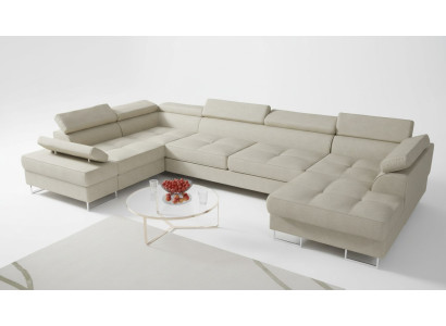 Textil Sofa Ecksofa Sofa Couch Polster Wohnlandschaft Leder Sofas Couchen U Form