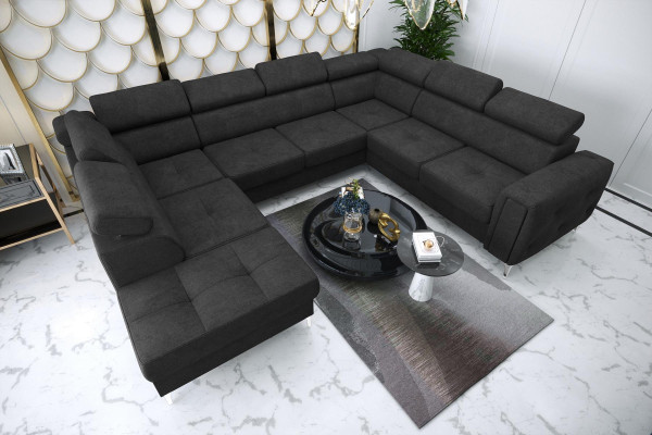 Sofa U-Form Stoffsofa Couch Wohnlandschaft Design Modern Leder Sofas Braun Neu