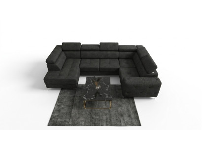 Wohnlandschaft Sofa Couch Polster Ecke Textil Kunstleder Edle Ecksofa U-Form