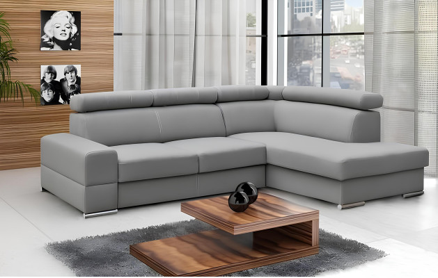 Hochwertiges Wohnzimmersofa Ecksofa L-Form Bett Funktion Textil Modern Couchen