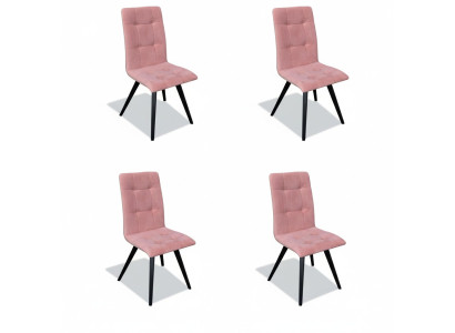 Stuhl Set 4x Stühle Textil Polster Lehn Massiv Holz Esszimmer Sitz Möbel Holz
