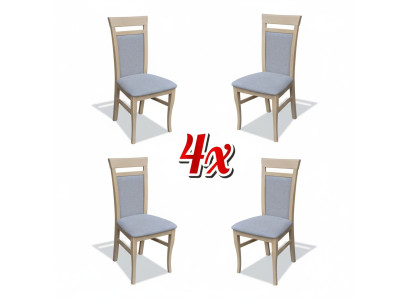 Set 4x Design Stuhl Textil Lehnstuhl Polster Stühle Gastro Esszimmer Holz Stoff