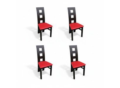 Set 4x Stuhle Luxus Design Polster Massiv Holz Küche Esszimmer Stühl Sitz neu
