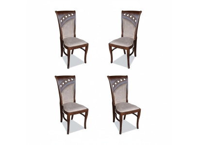 Design Stuhl 4x Gruppe Sessel Stühle Set Samt Textil Neu Esszimmer Restaurant