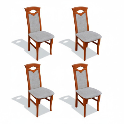 Stuhl Set Sessel Lehn Design Polster Stoff Textil Ess Wohn Zimmer 4x Stühle Neu