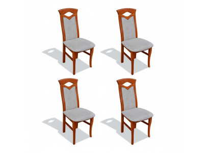 Stuhl Set Sessel Lehn Design Polster Stoff Textil Ess Wohn Zimmer 4x Stühle Neu