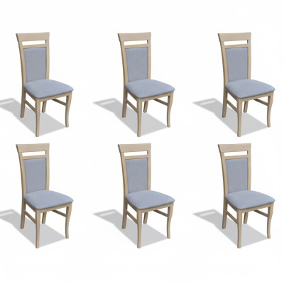Garnitur Komplett Gruppe Wohnzimmer 6x Stück Grau Esszimmer Stuhl Set Stühle Neu