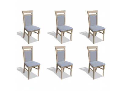 Garnitur Komplett Gruppe Wohnzimmer 6x Stück Grau Esszimmer Stuhl Set Stühle Neu