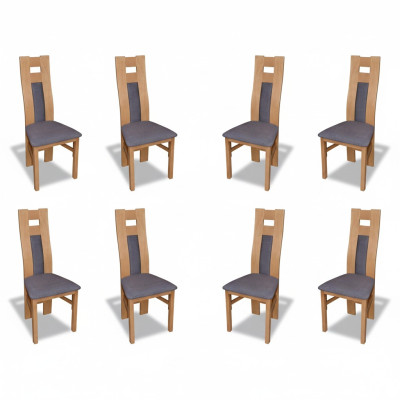 Garnitur Komplett 8x Designer Stuhl Set Esszimmer Lehn Polster Sitz Stühle Stoff