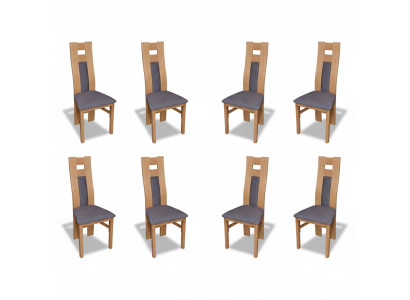 Garnitur Komplett 8x Designer Stuhl Set Esszimmer Lehn Polster Sitz Stühle Stoff