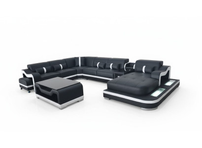 Ecksofa U-Form Wohnlandschaft Sofa Couch Polster Ecke Stoff Sofas Neu