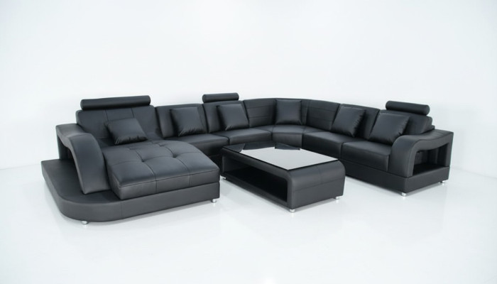 Sofa Couch Polster Neu Wohnlandschaft Design Ecksofa Leder Couchen Sofas U Form