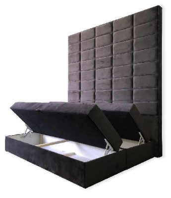 Doppelbett Polster Bett Braun 180x200 Betten Luxus Design Möbel Wand Paneel Neu