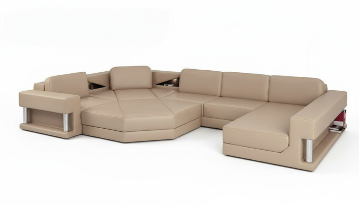 Ecksofa Sofa Couch Polster Garnitur Leder Sofas Ecke Wohnlandschaft U Form xxl