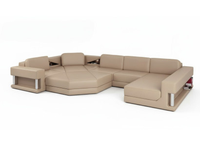 Ecksofa Sofa Couch Polster Garnitur Leder Sofas Ecke Wohnlandschaft U Form xxl