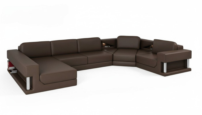 Wohnlandschaft Couch Polster Ecksofa Neu Ledersofa Designer Sofa U Form
