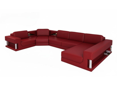 U Form Sofa Couch Polster Sofa Wohnlandschaft Design Ecksofa Leder Polster Neu