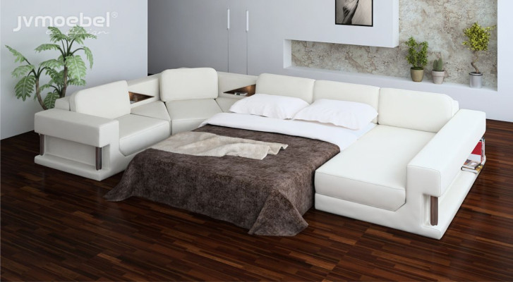 Wohnlandschaft Design Ecksofa Leder Ecke UForm Sofa Couch Polster Garnitur Neu