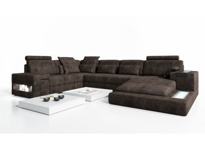 Textilsofa Ecksofa U Form Modernes Sofa Ledersofa Ecksofa Polster Wohnlandschaft
