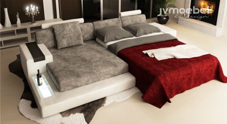 Ecksofa Wohnzimmer L-Form Polster Sofa Leder Design NEU Modern