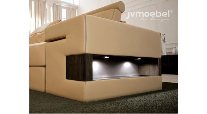 Design Polster Modern Leder Bettfunktion neu Stoff Ecksofa U-Form Sofa Couch