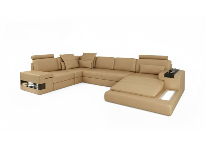 Ecksofa U-Form Sofa Wohnlandschaft Polster Bettfunktion Design Modern Neu