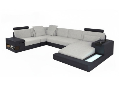 Design Sofas Wohnlandschaft Ecksofa Leder U Form Sofa Couch Polster Couchen Neu