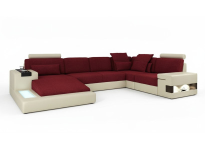 Ledersofa Designer Sofa U Form Wohnlandschaft Couch Polster Ecksofa Neu