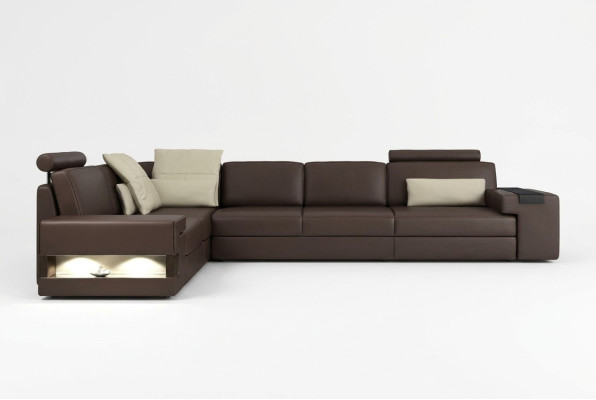 Wohnzimmer Braun Möbel Textil Sofas Ecksofa L Form Couch Polstermöbel Schlafsofa