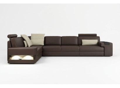 Wohnzimmer Braun Möbel Textil Sofas Ecksofa L Form Couch Polstermöbel Schlafsofa