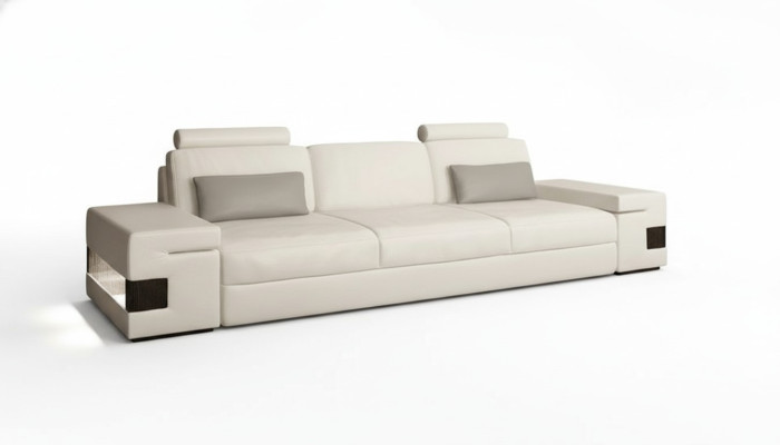 Moderne Luxus Designer Sofa 3 Sitzer Möbel Polster Textil Weiße Couchen xxl big