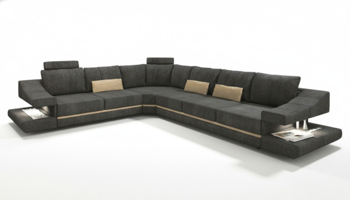 Wohnzimmer Textil neu L-Form Sitz Schlafsofa Möbel Ecksofa Couch Polstermöbel
