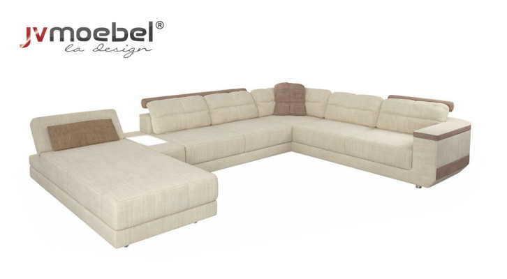 Design Ecksofa U-Form Modern Sofa Wohnlandschaft Polster Bettfunktion Möbel Neu