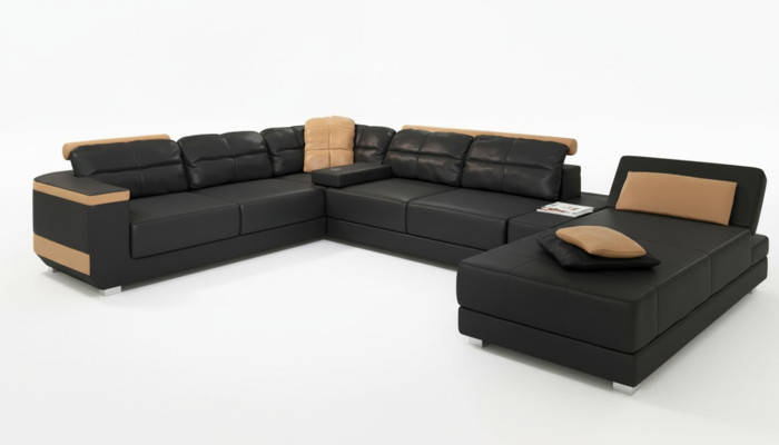 Modern Sofas Wohnlandschaft Ecksofa Stoff U-Form Couch Design Polster Textil Eck