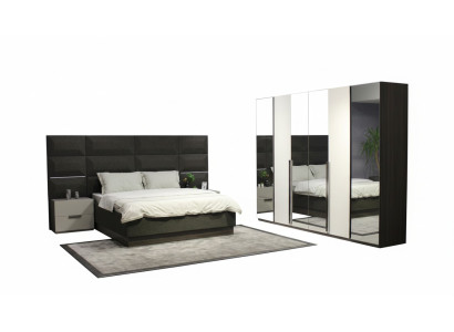 Komplett Schlafzimmer Möbel Set Bett 2x Nachttisch Schminktisch Spiegel 8tlg Neu