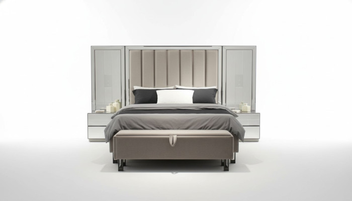 Luxus Schlafzimmer Set Bett+ 2x Nachttische Komplettes Zimmer Möbel Neu