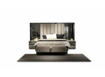 Bett 2x Nachttische Bank Design Schlafzimmer Set 4tlg Luxus Möbel Neu