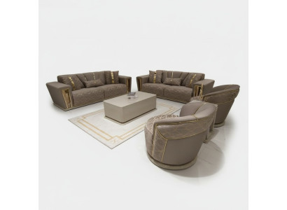 Sofagarnitur 3+3+1+1 Sitzer Textil Modern Komplett Sessel Sofa 3 Sitzer Luxus