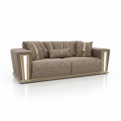 Sofa 3 Sitzer Textil Holz Modern Sofa Polster Couch Sofas Design Luxus Neu Sofa