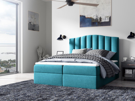 Schlafzimmer Design Doppel Hotel Luxus Bett Bettkasten Boxspringbett 180x200 Neu
