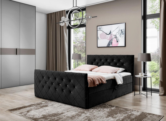 Chesterfield Boxspringbett Schlafzimmer Design Doppel Hotel Bett Bettkasten Neu