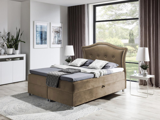 Stoff Boxspringbett Textil Design Doppel Hotel Modern Schlafzimmer Bett Betten