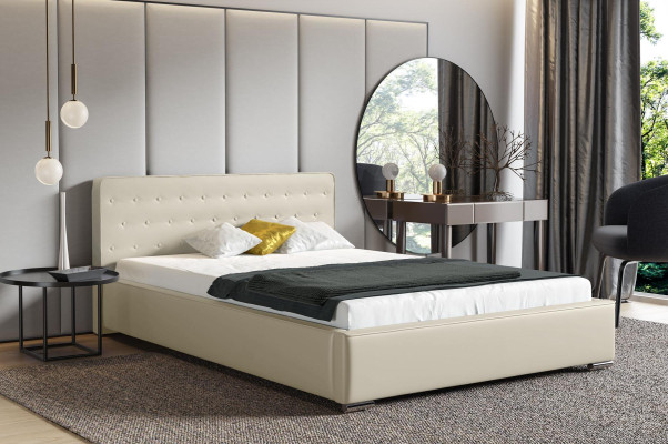Doppelbett Ehebett Bettgestell Bett Polsterbett Betten Polyester Bettrahmen Neu