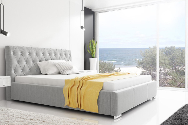 Bettrahmen Bett Doppelbett Ehebett Bettgestell Polsterbett Betten 200x200 Grau