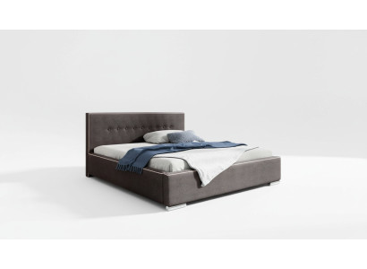 Bettrahmen Doppelbett Bett Ehebett Betten Polsterbett Schlafzimmer Grau Neu