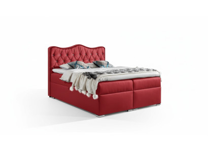 Doppelbett Bett Boxspringbett mit Bettkasten Ehebett Betten Polsterbett Rot Neu