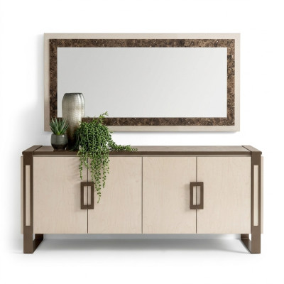 Edle Design Konsole Holz Spiegel Sideboard Anrichte Schrank 2tlg. Konsolentisch