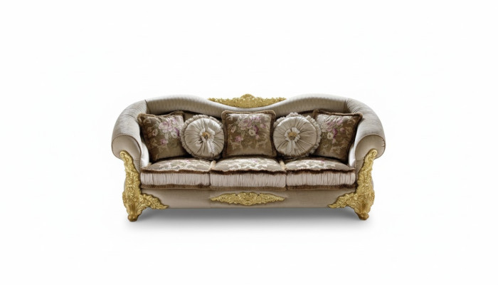 Möbel Textilsofa Barock 3 Sitz Klassischer Dreisitzer Sofa Couch Polster